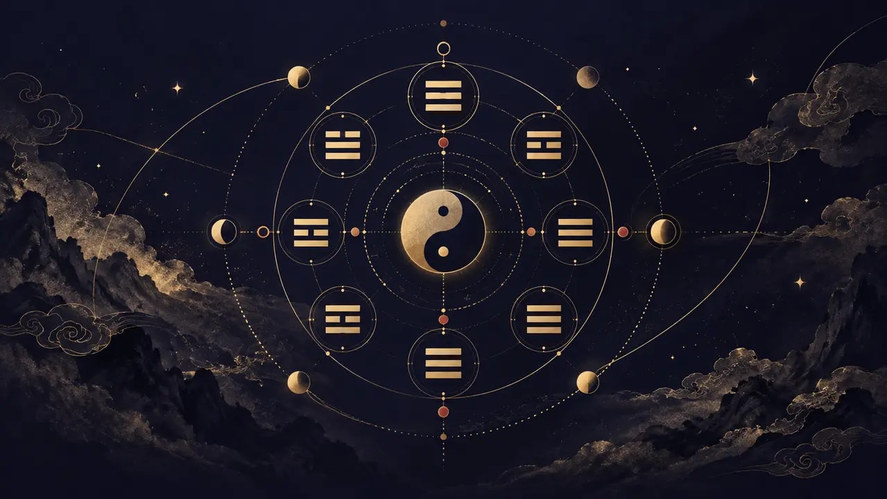 Đồ hình Âm Dương và các quẻ trong không gian thiên văn